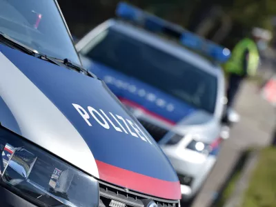 Corona crisis - Police controls - The exit restrictions are controlled by the police in Austria (Gmunden district, Upper Austria, Austria) -