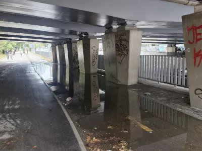 Prizor, ki so ga danes zjutraj srečali kolesarji.