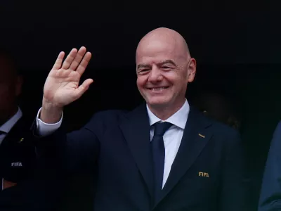 Soccer Football - FIFA World Cup 2026 - Group I - France v Iraq - Philadelphia Stadium, Philadelphia, Pennsylvania, U.S. - June 22, 2026 FIFA President Gianni Infantino in the stand before the match REUTERS/Siphiwe Sibeko