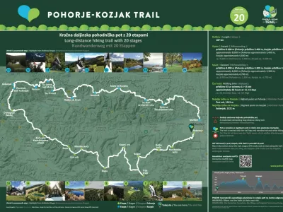 Zemljevid poti po Pohorju in Kozaku.