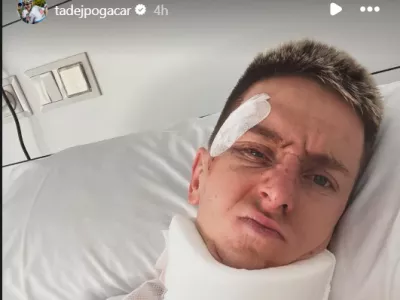 Tadej Pogačar se je oglasil iz bolni&scaron;nične postelje z borbenim sporočilom, potem ko je v soboto na 8. etapi Dirke po &Scaron;paniji utrpel hude po&scaron;kodbe pri padcu.