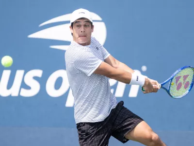 NEW YORK, USA - AUGUST 28: Mackenzie McDonald returns ball during a men's qualifying singles match final round of the 2026 US Open Championship at USTA Billie Jean King National Tennis Center on August 28, 2026 in Flushing, NY. Mackenzie McDonald lost in three sets. Lev Radin / Anadolu/ABACAPRESS.COM,Image: 1129013485, License: Rights-managed, Restrictions:, Model Release: no 