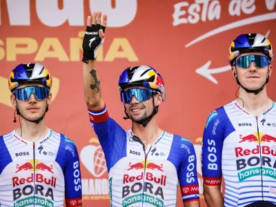 01 Primoz Roglic of Red Bull - BORA - hansgrohe during the La Vuelta Espana 2026 from Monaco to Granada, Stage 5 from Falset to Roquetes of 173km in Catalonia, on 26th of August, 2026 in Spain.,Image: 1128615037, License: Rights-managed, Restrictions: RESTRICTED TO EDITORIAL USE, Model Release: no 