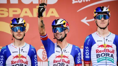 01 Primoz Roglic of Red Bull - BORA - hansgrohe during the La Vuelta Espana 2026 from Monaco to Granada, Stage 5 from Falset to Roquetes of 173km in Catalonia, on 26th of August, 2026 in Spain.,Image: 1128615037, License: Rights-managed, Restrictions: RESTRICTED TO EDITORIAL USE, Model Release: no 