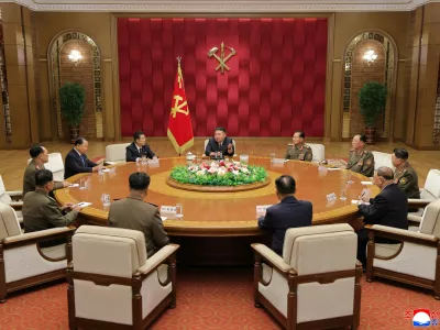 North Korean leader Kim Jong Un attends the 2nd Plenary Meeting of the 9th Central Military Commission of the Workers' Party of Korea, North Korea, August 29, 2026, in this photo released by North Korea's official Korean Central News Agency (KCNA). KCNA via REUTERS  KCNA via REUTERS  ATTENTION EDITORS - THIS IMAGE WAS PROVIDED BY A THIRD PARTY. REUTERS IS UNABLE TO INDEPENDENTLY VERIFY THIS IMAGE. NO THIRD PARTY SALES. SOUTH KOREA OUT. NO COMMERCIAL OR EDITORIAL SALES IN SOUTH KOREA.