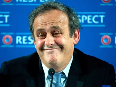FILED - 22 February 2014, France, Nice: Then UEFA president Michel Platini speaks during a press conference. FIFA's governance committee has recommended that world football's governing body take former top officials Joseph Blatter and Michel Platini to court to recover 2 million Swiss francs (2 million dollars), documents seen by dpa showed on Wednesday. Photo: Federico Gambarini/dpa