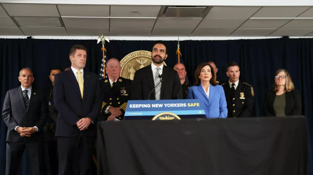 New York Mayor Zohran Mamdani speaks during a press conference to ask for the release of Federal Counterterrorism Funding in New York City, U.S., September 1, 2026. REUTERS/Heather Khalifa