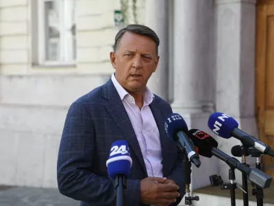 2.9.2026 - mag. Ur&scaron;ka Klakočar Zupančič in dr. Anton Rop - izjava za medije pred jesenskimi volitvamiFoto: Luka Cjuha