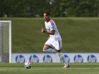 July 28, 2026, Madrid, Spain/Madrid, Spain: Raul Asencio of Real Madrid CF seen in action during the Real Madrid CF training session held in collaboration with CD Leganes at Alfredo Di Stefano stadium. Final score; Real Madrid CF 4:1 CD Leganes.Real Madrid CF held a training session with CD Leganes at Alfredo Di Stefano Stadium in Madrid, Spain. Final score: Real Madrid CF 4:1 CD Leganes,Image: 1119520694, License: Rights-managed, Restrictions:, Model Release: no 