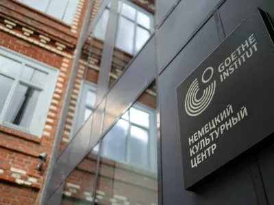 A sign on the facade of the Goethe-Institut, Germany's cultural institute, in Moscow, Russia September 2, 2026. REUTERS/Ramil Sitdikov