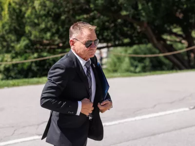 Bled.Prihodi gostov na Blejski strateski forum 2026.Minister za notranje zadeve in javno upravo Franci Matoz.