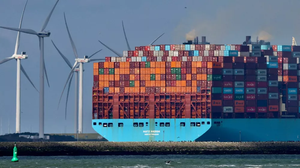The Matz Maersk container ship sits in the port of Rotterdam, the Netherlands, May 18, 2026. REUTERS/Yves Herman