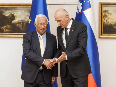 Brdo pri Kranju, Grad Brdo.Obisk predsednika Evropskega sveta Antonia Coste.Predsednik Evropskega sveta Antonio Costa in predsednik vlade Janez Jansa na Gradu Brdo.