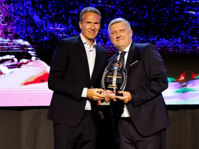 Du&scaron;an Kecman during Gala Night ABA League 25 years in Hala Tivoli, Ljubljana, Slovenia on September 4, 2026.