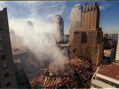 September 5, 2026, New York City, New York, USA: NEW YORK &acirc;&euro;" Smoke rises from the ruins of Ground Zero on Sept. 17, 2001, six days after the terrorist attacks that destroyed the World Trade Center and killed nearly 3,000 people. (Credit Image: &copy; Ringo Chiu/ZUMA Press Wire)