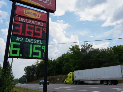 FILE - Fuel prices are displayed outside a truck stop Friday, Sept. 4, 2026, in Fairview, Tenn. (AP Photo/George Walker IV, File)