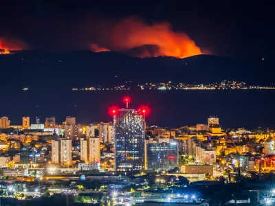 12.09.2026., Kozjak - Pogled na Split i požar na Braču. Photo: Zvonimir Barisin/PIXSELL
