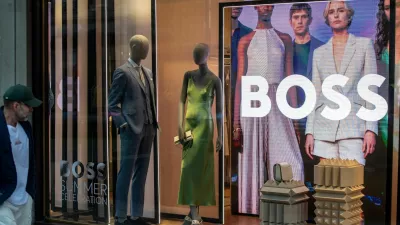 FILE PHOTO: A window display is seen at the Boss store in London, Britain, May 30,2024. REUTERS/Chris J. Ratcliffe/File Photo