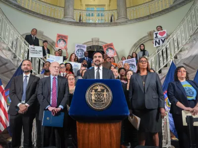 New York City Mayor Zohran Mamdani speaks during an announcement of a lawsuit filed by New York and 21 other states challenging the federal government's new public charge rule, on Monday, Sept. 14, 2026, in New York. (AP Photo/Ryan Murphy)