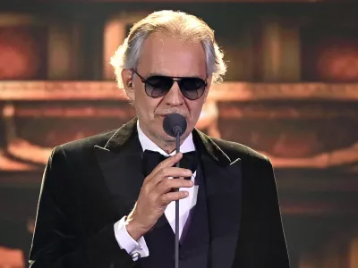 FILED - 05 December 2020, Berlin: Italian opera singer Andrea Bocelli preforms on stage during the ZDF gala "A Heart for Children". Photo: Britta Pedersen/dpa-Zentralbild/pool/dpa