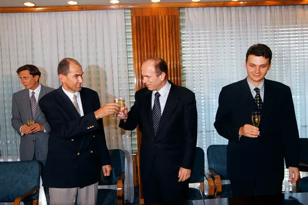 Borut Pahor, Janez Jan&scaron;a Janez Drnov&scaron;ek, Marjan Podobnik / Foto: Tomaž Skale