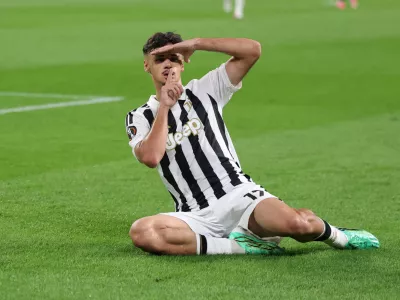 Soccer Football - UEFA Europa League - Juventus v NEC - Allianz Stadium, Turin, Italy - September 17, 2026 Juventus' Kerim Alajbegovic celebrates scoring their second goal REUTERS/Claudia Greco   TPX IMAGES OF THE DAY
