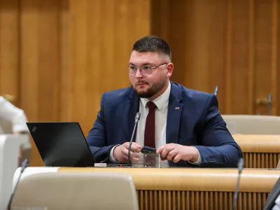 - Andrej Poglajen, poslanec SDS,- 02.06.2026. - Zasli&scaron;anja kandidatov za ministre 4. vleda Janeza Jan&scaron;e pred parlamentarnimi odbori v DZ RS.//FOTO: Bojan Velikonja