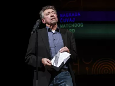 prejemnik nagrade za življensko delo Zoran Senkovič- 24.11.2023 &ndash; podelitev novinarskih nagrad Čuvaj/Watchdog //FOTO: Jaka Gasar / Foto: Jaka Gasar