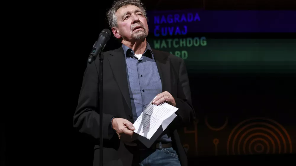 prejemnik nagrade za življensko delo Zoran Senkovič- 24.11.2023 &ndash; podelitev novinarskih nagrad Čuvaj/Watchdog //FOTO: Jaka Gasar / Foto: Jaka Gasar