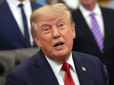 President Donald Trump speaks during an event about healthcare in the Oval Office of the White House, Friday Sept. 18, 2026, in Washington. (AP Photo/Jacquelyn Martin)