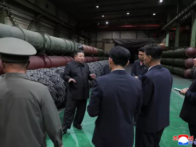 North Korean leader Kim Jong Un provides guidance on projects in the defense industry sector in North Korea, in this picture released by North Korea's official Korean Central News Agency on September 19, 2026. KCNA via REUTERS ATTENTION EDITORS - THIS IMAGE WAS PROVIDED BY A THIRD PARTY. REUTERS IS UNABLE TO INDEPENDENTLY VERIFY THIS IMAGE. NO THIRD PARTY SALES. SOUTH KOREA OUT. NO COMMERCIAL OR EDITORIAL SALES IN SOUTH KOREA.
