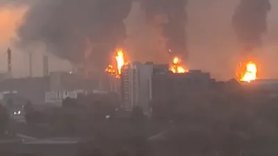 Dodatno negotovost so v Rusiji povzročili tudi ukrajinski napadi z droni in raketami na zadnji dan volitev. Ukrajinske sile so zadele tudi rafinerijo Gazpromnjefta v Moskvi. Foto: X