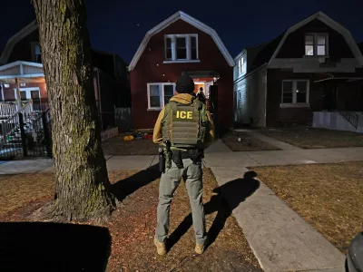January 30, 2025 - Chicago, Illinois USA: Team of ICE Officers in Chicago, Illinois, looking to arrest wanted/criminal illegal aliens for deportation.,Image: 959370587, License: Rights-managed, Restrictions: NO DAILY MAIL - No publication in New York daily newspapers, Model Release: no
