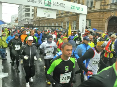 Takole je potekal prvi Ljubljanski maratona pred tridesetimi leti. / Foto: Arhiv Ljubljanskega Maratona