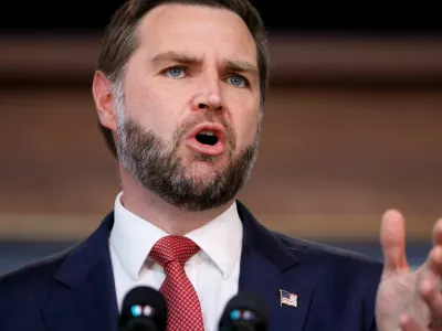 US Vice President JD Vance speaks at a press conference on anti-fraud initiatives at the Eisenhower Executive Office Building on the White House campus in Washington, D.C., US, September 22, 2026. REUTERS/Evan Vucci