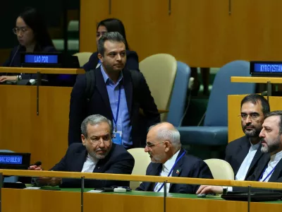 Iranian Foreign Minister Abbas Araghchi and other delegates attend the 81st United Nations General Assembly (UNGA) at UN headquarters in New York City, US, September 23, 2026. REUTERS/MIKE SEGAR