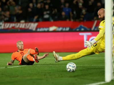 Soccer Football - Nations League - Group A2 - Serbia v Netherlands - Stadion Rajko Mitic, Belgrade, Serbia - September 27, 2026 Netherlands' Mexx Meerdink scores their second goal REUTERS/Marko Djurica   TPX IMAGES OF THE DAY