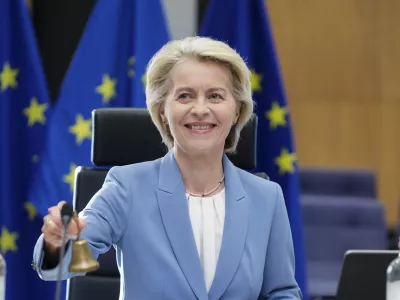 Belgija, Bruselj.Predsednica Evropske komisije Ursula von der Leyen poziva svoje kolege k zacetku tedenskega srecanja komisije v Bruslju.