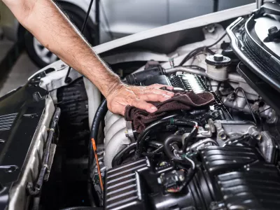 Cleaning car engine