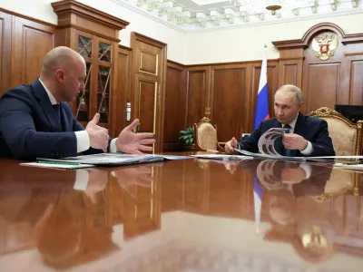 FILE PHOTO: Russia's President Vladimir Putin attends a meeting with Governor of the Kaliningrad region Alexei Besprozvannykh in Moscow, Russia, March 24, 2026. Sputnik/Gavriil Grigorov/Pool via REUTERS ATTENTION EDITORS - THIS IMAGE WAS PROVIDED BY A THIRD PARTY./File Photo