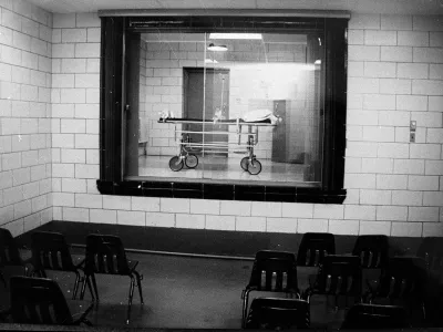 This is a view of the execution chamber at Stateville Prison in Joliet, Ill., as seen from the witness room, date unknown. (AP Photo)