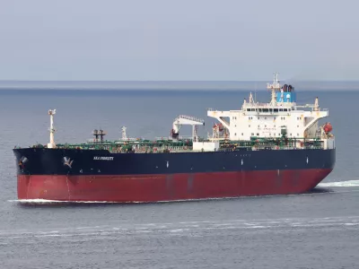 Kousai (previously named Sea Fidelity), a crude oil tanker built in 2005, flagged under Sierra Leone, seen in the Baltic Sea, a transporter of Russian oil, on June 17th, 2024