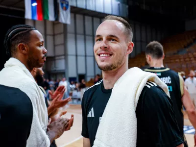 Klemen Prepelič in action during AdmiralBet ABA League basketball match between Perspektiva Ilirija and Dubai in Hala Tivoli, Ljubljana, Slovenia on October 4, 2026