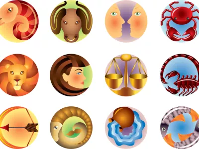 original Zodiac signs circled colorful vector set / Foto: Andegro4ka Getty Images/istockphoto