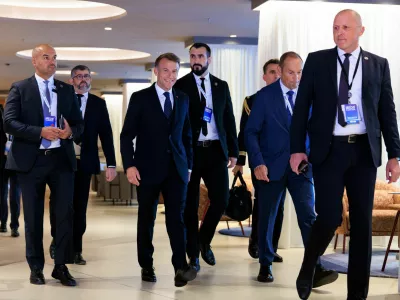 French President Emanuel Macron arrives at the MED9 Summit, in Split, Croatia, October 7, 2026. REUTERS/Antonio Bronic