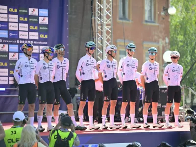 UEC 2026 Road European Championships Ljubljana 04/10/2026 LJUBLJANA, SLOVENIA - OCTOBER 04: Team Slovenia pictured during the teams presentations before the Men Elite cycling road race at the 2026 UEC Road European Championships Ljubljana, an UCI Continental Championships cycling race of 196,3 km with start in Ljubljana and finish in Sencur on October 4, 2026 in Ljubljana, Slovenia, 04/10/2026 Ljubljana Slovenia Copyright: xJanxDexMeuleneirx,Image: 1140496542, License: Rights-managed, Restrictions: PUBLICATIONxNOTxINxFRAxBEL, Model Release: no 