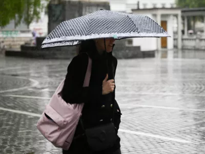 16.04.2024 - deževno vreme v Ljubljani. FOTO: Nik Erik Neubauer