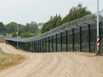 FILE - A border fence between Estonia and Russia is seen near Vinski, Estonia, Monday, Sept. 15, 2025. (AP Photo/Hendrik Osula, File)