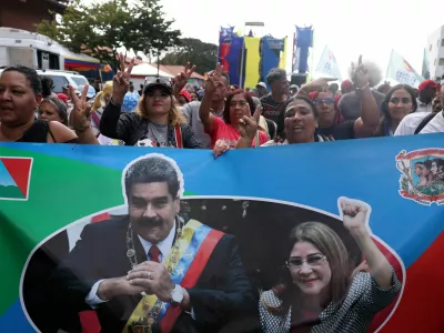 FILE PHOTO: Supporters of Venezuela's government rally to demand the release of ousted President Nicolas Maduro and his wife, Cilia Flores, two months after their capture by the U.S., in Caracas, Venezuela March 3, 2026. REUTERS/Leonardo Fernandez Viloria/File Photo
