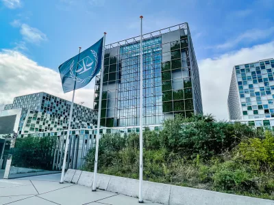 Den Haag, Netherlands - August 25 2021: an overview of the buildings of the international criminal court ICC CPI in The Hague